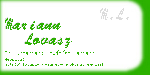 mariann lovasz business card